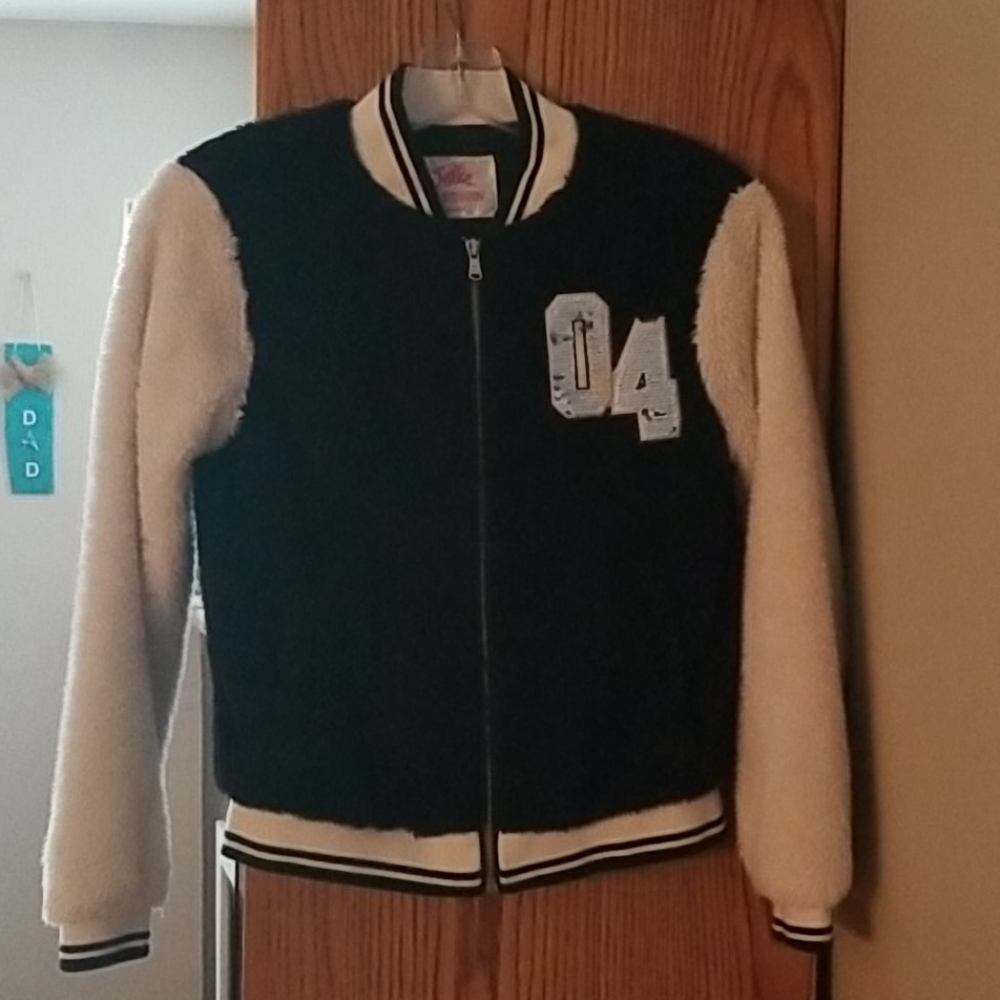 Justice Girls fleece varsity jacket with sequin